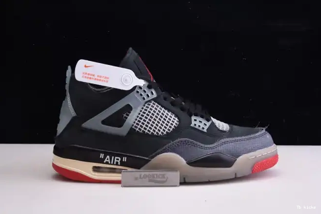 Reps TBK Jordan Retro x Off White CV9388-001 Air 4 Bred 0514